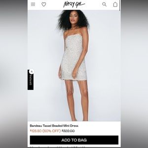 Nasty Gal - Bandeau Tassel Beaded Mini Dress
